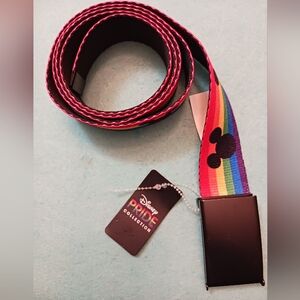 Buckle-Down Disney Pride Collection Rainbow Mickey Adjustable Web Belt NEW